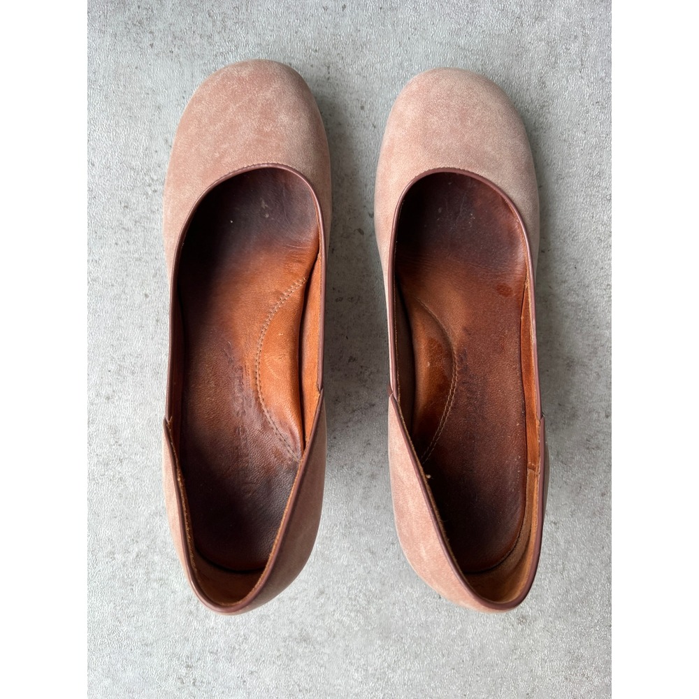 Gentle Souls‎ Ridge Amaru Pink Suede Wedge Pumps Round Toe Comfort Career 8.5
